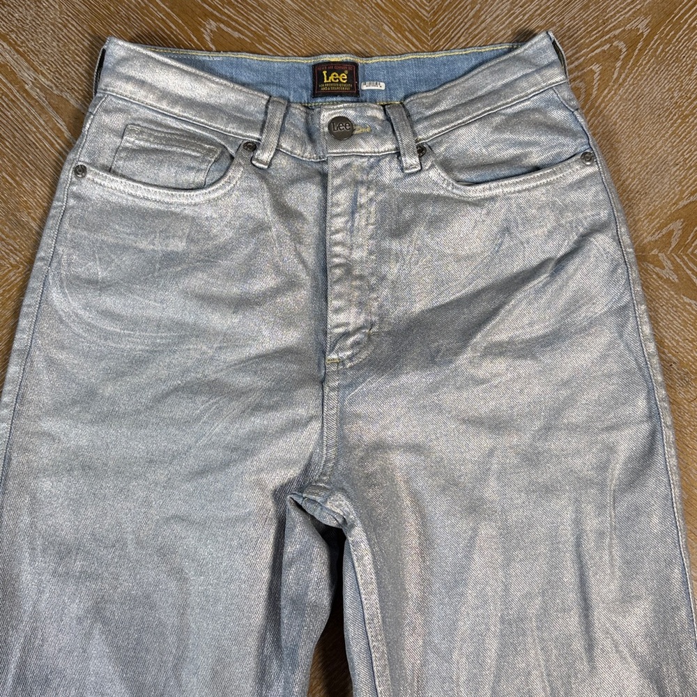 LEE High-Rise Metallic Flare Jeans 28 - Picture 6 of 15